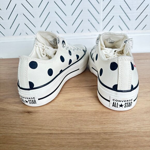 ✨Converse Chuck Taylor Lift Platform Polka Dots Sz 7 Womens Shoes White A10689C✨ - Picture 4 of 10